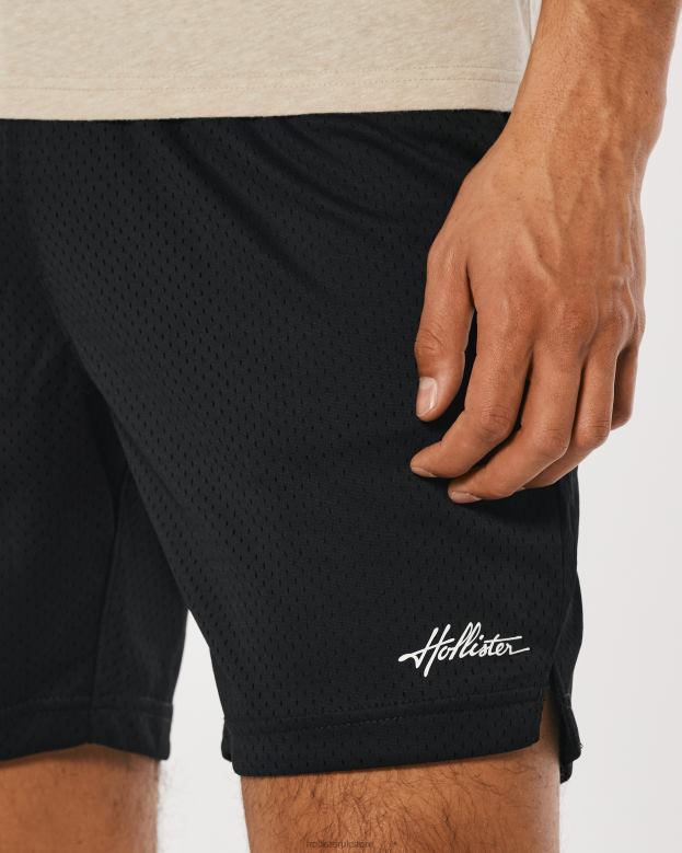 Bottoms Hollister Men Mesh Logo Shorts 7\\ 488201315 Black